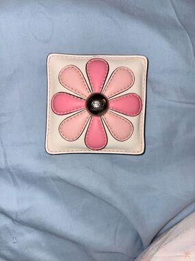 Coach Pink Floral Leather Accent Square